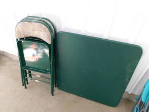 lot 196 image: Card Table with 3 Chairs