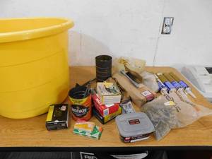 lot 253 image: Assorted Lot of nails  Bolts Screws With Tote