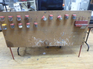 Peg Board with Jars of Hardware