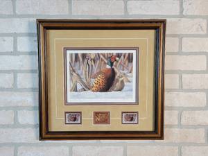 2001 Minnesota Pheasant Stamp Artist Proof Signed  Framed Print #15 of 100 - Artist John Freiberg - 17 x 18