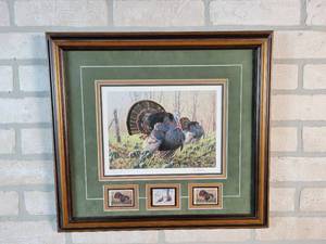 1999 Minnesota Wild Turkey Stamp Signed  Framed Artist Proof Print #5 of 100 - Artist Jim Kasper - 18 x 16.5