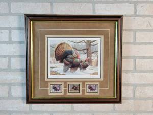 2000 Minnesota Wild Turkey Stamp Signed  Framed Artist Proof Print #5 of 100 - Artist Joe Hautman - 18 x 16.5