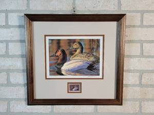 1993 US Department of the Interior Stamp Signed  Framed Print #4054 of 5000 - Artist Bruce Miller - 17 x 16