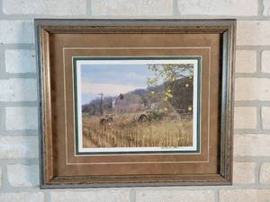 Approaching the Scrapeline Framed  Signed Print - Artist Michael Sieve - 18 x 15
