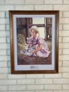 The Hay Barn Signed  Framed Print - Artist Marian Anderson - 27 x 20.5