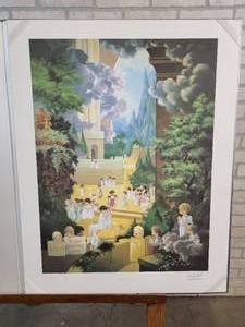 Precious Moments Hallelujah Square Signed Print #2246 of 2500 - Artist Sam Butcher - Comes in Very Nice Protective Display - Print Size 28 x 22