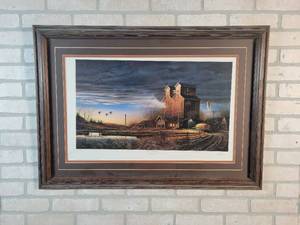Prairie Morning Signed  Framed Print #3145 of 4800 - Artist Terry Redlin - 35.5 x 25.5