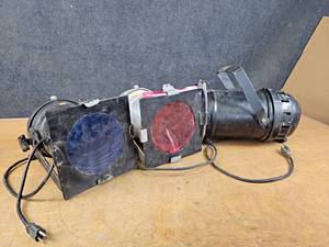 lot 1054 image: (3) Vintage Stage Lights - Blue and Red - Tested and Work