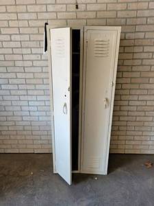 lot 1062 image: Pair of Vintage Steel Lockers - Overall about 60 x 24 x 12 - NO SHIPPING