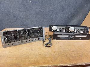 lot 1028 image: DJ Equipment - Includes Numark C2 19 Mixer, American Audio DCD-PRO310 and American Audio DCD-PRO310 Dual CD Player