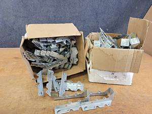 lot 1077 image: (2) Boxes of Assorted Joist Hangers and Brackets - Many for 2x8s