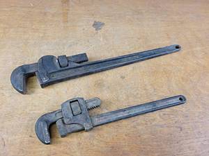 lot 1084 image: ERIE Tool Works 24 Pipe Wrench and FULLER 18 Pipe Wrench
