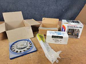 lot 1086 image: 12V Direct Wired Ceramic Heater, Roof Flashing, Craftsman Wobble Dado Blade Part No. 3263 and More