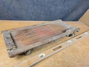 lot 1094 image: Vintage LAWSON Shur-Scoot Mechanics Creeper and Vintage 48 Level - NO SHIPPING