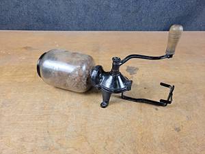 lot 1114 image: Antique ARCADE Wall Mount Coffee Grinder