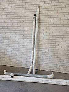 lot 1124 image: Large Lot of Vintage Painted Galvanized Gutter Downspouts - NO SHIPPING