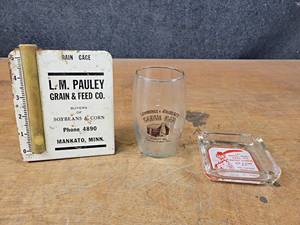 lot 1128 image: Local Advertising - Cabin Bar Nicollet, MN - Red Feather Paper Co. Mankato, MN and LM Paulet Grain and Feed Co. Mankato, MN