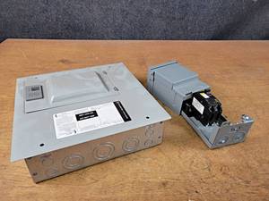 lot 1131 image: GE PowerMark Gold Load Center (Unused) and Square D QO 2-Pole 60A Breaker in Enclosure (Used)