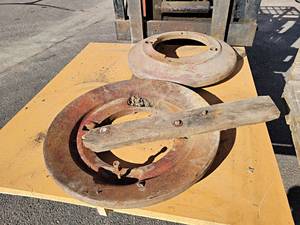 lot 1014 image: PAIR of Tractor Wheel Weights - H1235B - Fits Oliver 77, 88 and Possibly Others - NO SHIPPING