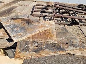 lot 1016 image: Set of (3) Steel Tractor Weights - Each is 26 x 19 x 1 - NO SHIPPING