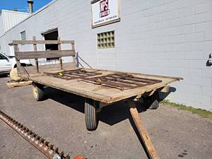 lot 1007 image: Hay Rack  Running Gear - Overall About 190 x 96 - NO SHIPPING