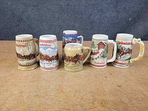 lot 1139 image: (6) Budweiser Beer Steins