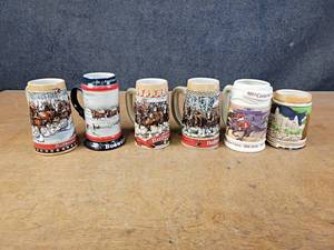 lot 1140 image: (6) Budweiser, Canterbury Beer Steins