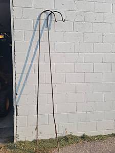 lot 1255 image: Pair of Heavy Duty Shepards Hooks - About 8 Tall Each, Made with 58 Solid Steel Rod - NO SHIPPING
