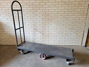 lot 1062A image: VersaCart Rolling Warehouse Cart - Nice Condition - Platform is about 60 x 16 x 11 High - NO SHIPPING