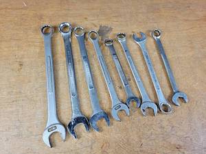 lot 1292 image: Lot of Assorted Large Open End Wrenches - Sizes Range from 1-18 to 34