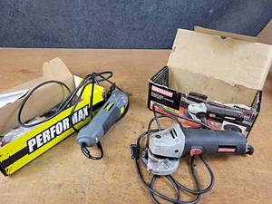 lot 1297 image: Craftsman 4 Angle Grinder and Performax Variable Speed Multi-Tool - Both Tested and Work