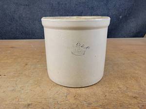 lot 1304 image: Blue Crown Stoneware Crock - 2 Gallon - NO SHIPPING