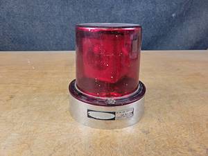 lot 1308 image: Vintage Signal-Stat Strobe Light - 12Vdc - Part No. SAE W-3 68 - Overall about 8 Tall x 7-12 Diameter