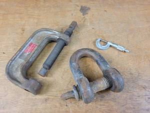 lot 1309 image: Heavy Duty Clevis (Bolt is 1-516 Diameter), Clamp and Micrometer