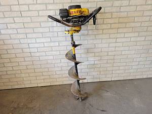 lot 1321 image: JIFFY 10 Ice Auger, Set Up to Dig Post Holes - Needs Work - NO SHIPPING