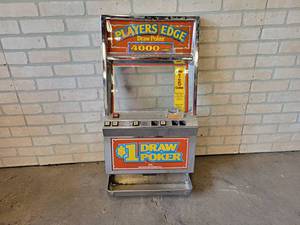 lot 1325 image: Draw Poker Slot Machine Front - Could be a great wall hanger - About 17 x 34 - NO SHIPPING