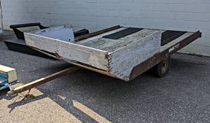 lot 1012 image: Snowmobile Trailer - NO TITLE - 1-78 Ball - About 7 Wide x 9 Long - NO SHIPPING
