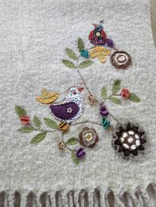 lot 51 image: Pretty Embellished Wool Blend Throw Blanket