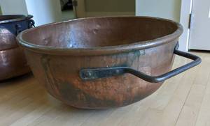 lot 7 image: Pair of Large Antique Copper Bowls
