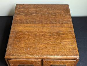 lot 74 image: Vintage Oak Card Catalog