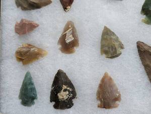 lot 20 image: Collection of Framed Stone Arrowheads