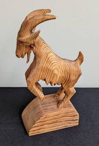 lot 83 image: Carved Wood Goat