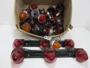 lot 14 image: Box FULL of Vintage Vehicle Tail Lights