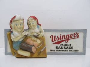 lot 46 image: Vintage Usingers Sausage Advertising Sign