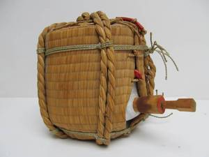 lot 102 image: Old Vintage Oriental Stoneware Drink Dispenser wWoven Case