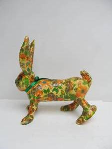 lot 236 image: Large Signed Paper Mache Rabbit Sculpture
