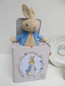 lot 226 image: Group of Vintage etc PETER RABBIT Plates Bank & Jack-In-The-Box