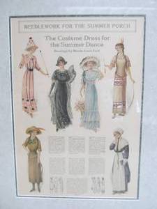lot 249 image: Vintage 1920s Era Framed Costume Making Wall Artwork