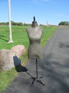 lot 254 image: Antique Dress Form wCast Iron Base