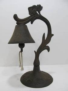 lot 110 image: Art Nouveau Style Cast Iron Bell Tree